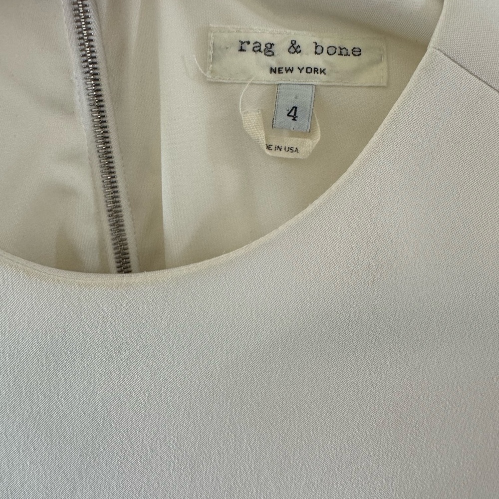 Rag & Bone Cream Textured Fitted Women's Blouse - Picture 5 of 7